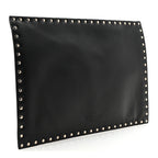 Vitello Untitled Rockstud Envelope Clutch Black
