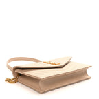 Grain De Poudre Matelasse Chevron Monogram Envelope Chain Wallet Dark Beige