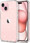 Entronix Case Compatible with iPhone 15 Plus - [Hard Back] Glitter Clear