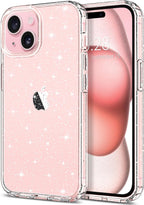 Entronix Case Compatible with iPhone 15 Plus - [Hard Back] Glitter Clear