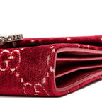 Velvet GG Monogram Mini Dionysus Chain Wallet Red Cipria