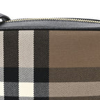 Giant Check Calfskin Small Camera Bag Black