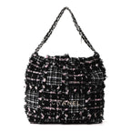 Tweed Patchwork Quilted Small Chanel 22 Black Pink White