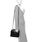 Natural Smooth Calfskin Mini Rodeo Top Handle Handbag Black