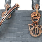 Alligator Crystal Mini Lady Dior Blue