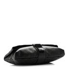 Lambskin Quilted Grip Clutch Black
