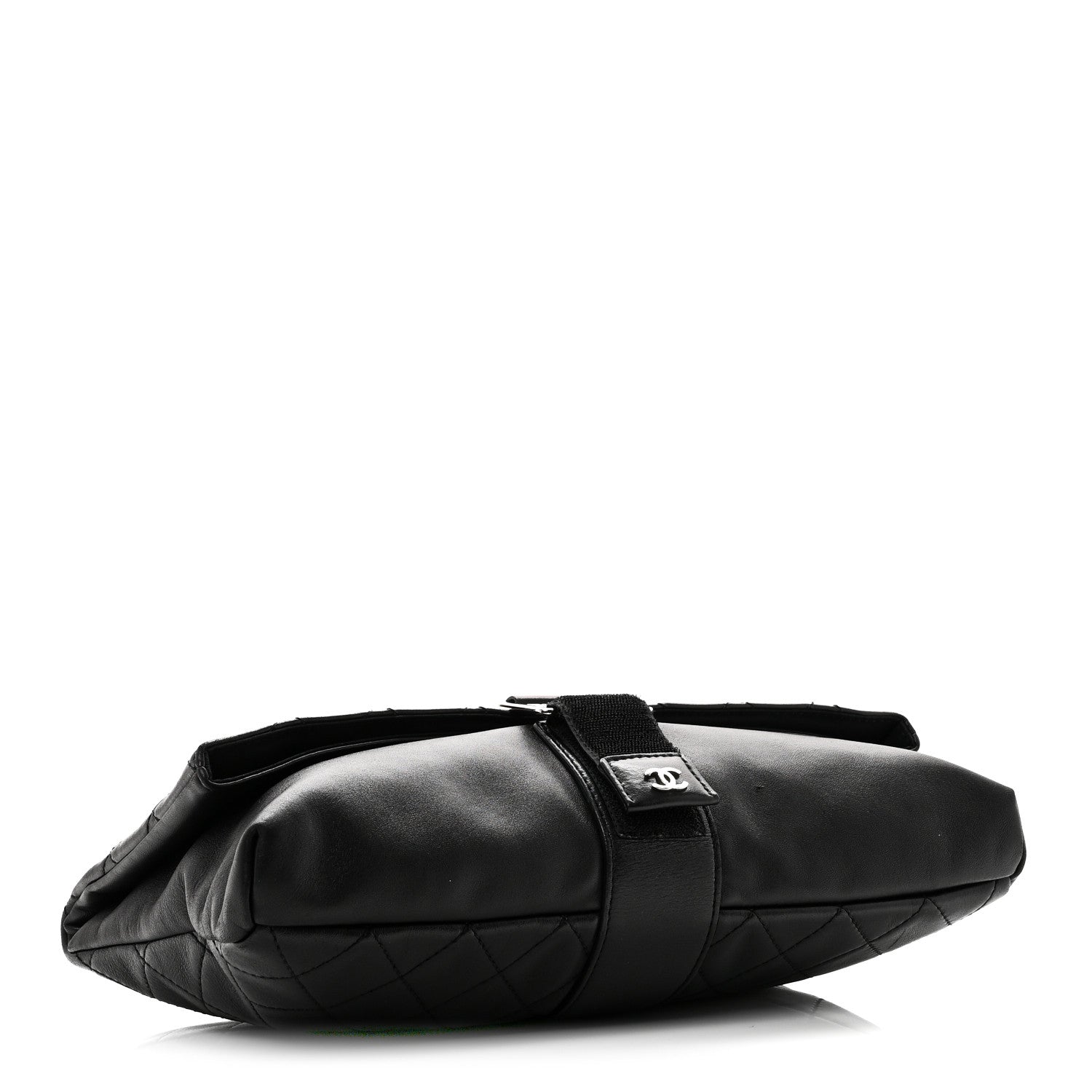 Lambskin Quilted Grip Clutch Black
