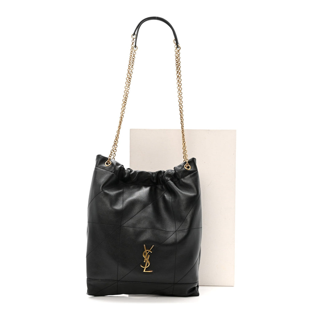 Lambskin Matelasse Monogram Medium Jamie 4.3 Pochon Black