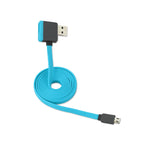 Reiko Micro Usb Piggyback Flat Liberator Usb Cable 3.2Ft In Blue