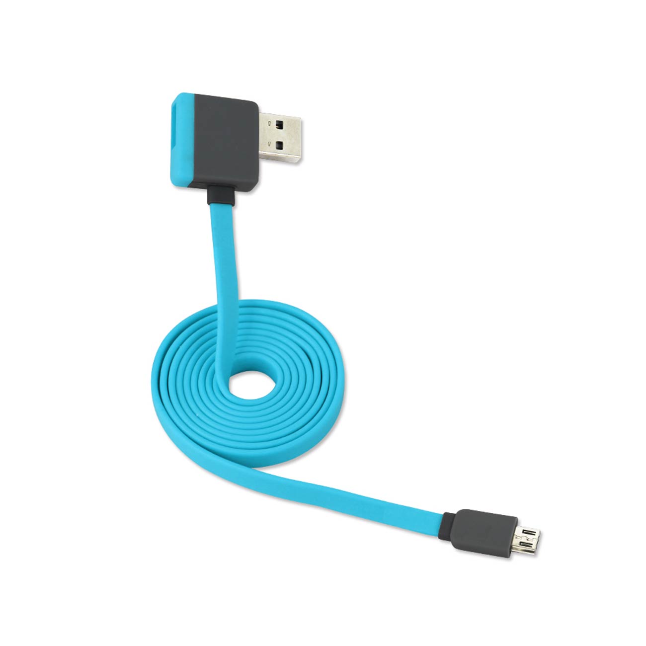 Reiko Micro Usb Piggyback Flat Liberator Usb Cable 3.2Ft In Blue