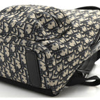 Oblique Calfskin Rider Kid's Backpack Beige Black