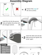 Headphone Stand for AirPods Max, Headset Holder with Aluminum Supporting Rod, Heavy Base Desk Stand Headphones Support Accessory for All Headphones - Silver White