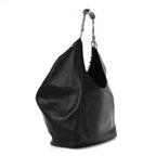Calfskin XL Squeeze Cord Bag Black