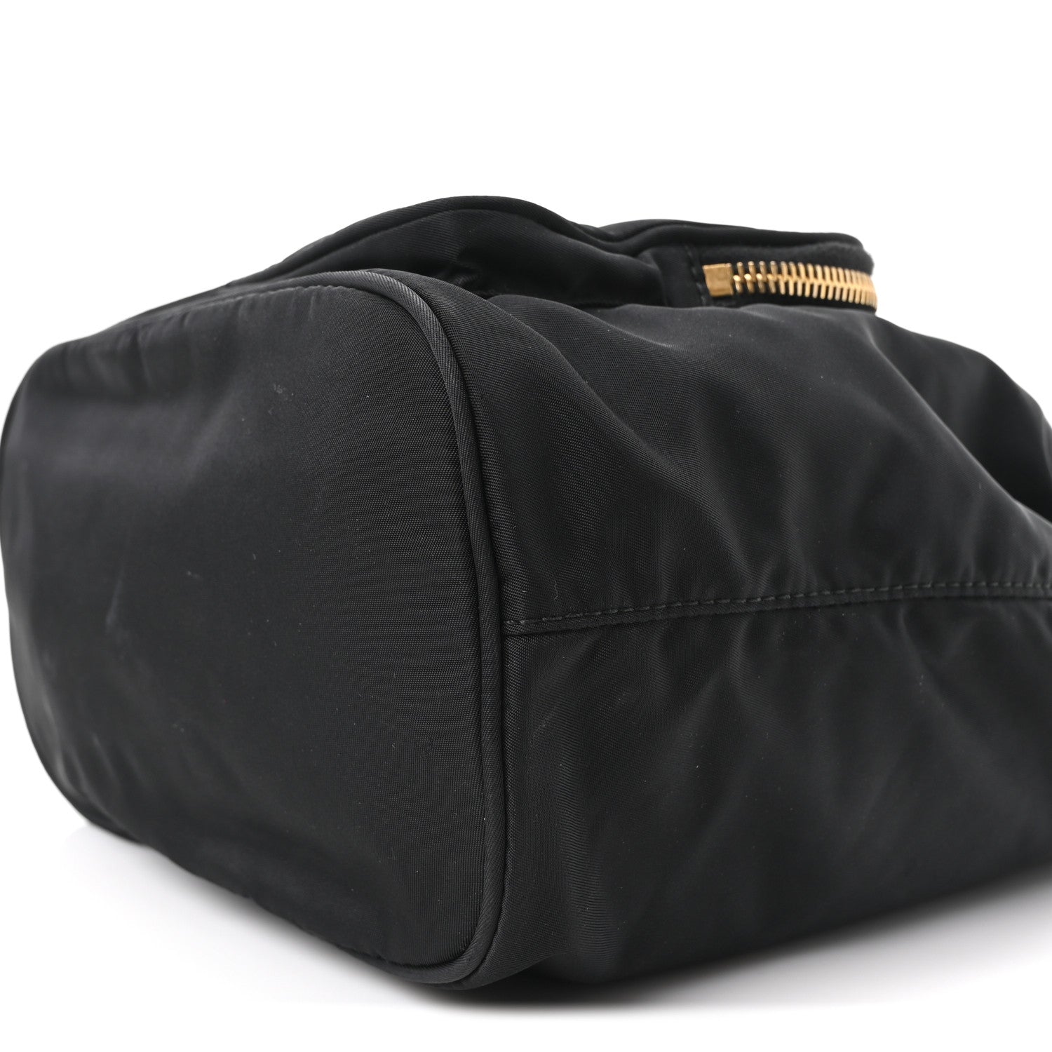Saffiano Tessuto Nylon Mini Bucket Crossbody Bag Black