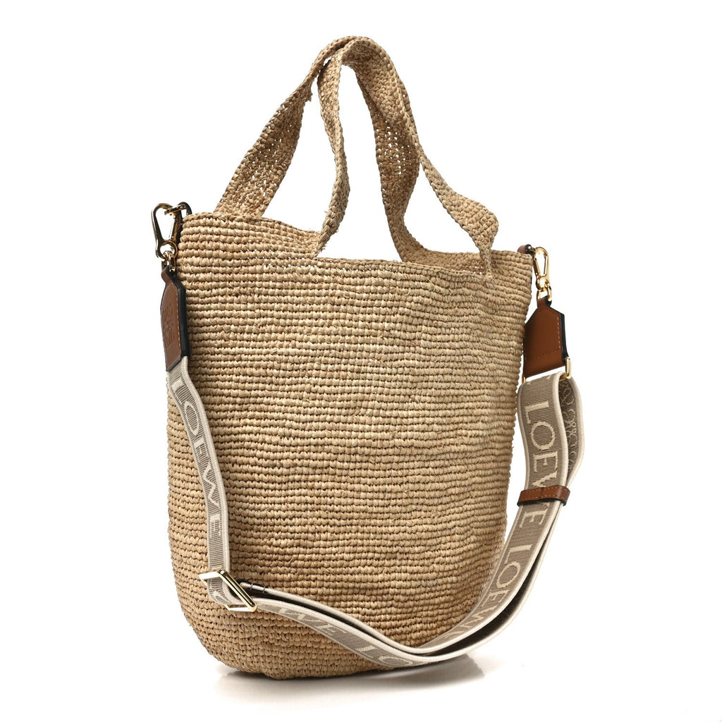 Raffia Mini Slit Tote Bag Natural Tan