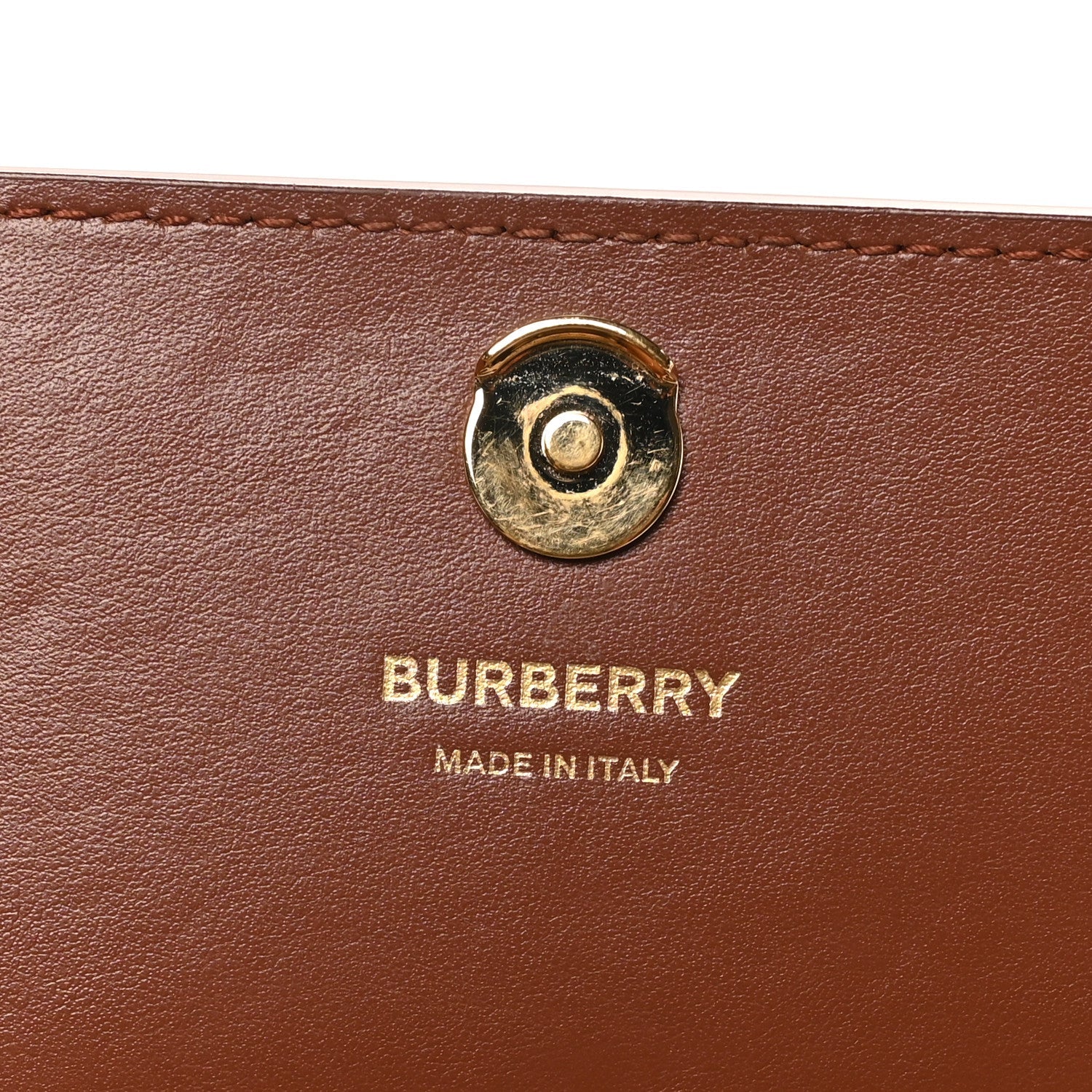 Calfskin House Check Hampshire Wallet On Chain Tan
