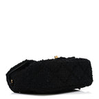 Tweed Quilted Mini Square Flap Black