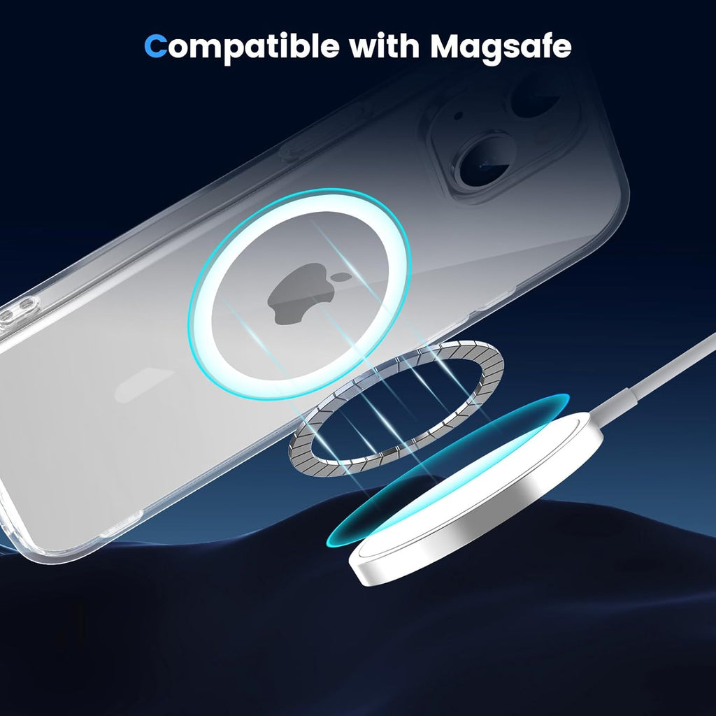 Entronix [Magnetic] Case Compatible with iPhone 15 Plus - [Hard Back] Thick Clear