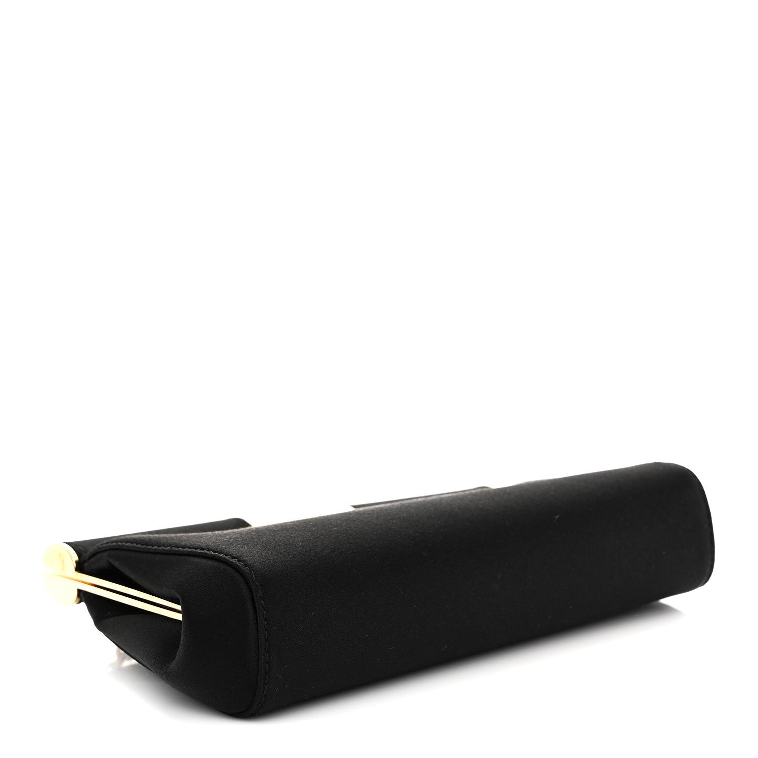 Satin Small Marlene Chain Clutch Black