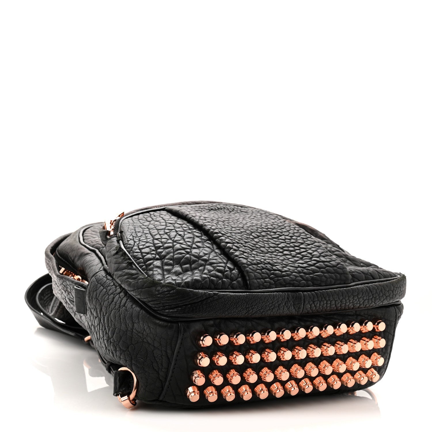 Pebbled Lambskin Dumbo Backpack Black Rose Gold Hardware