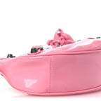Patent Faux Leather Le Cagole Shoulder Bag XS Sweet Pink