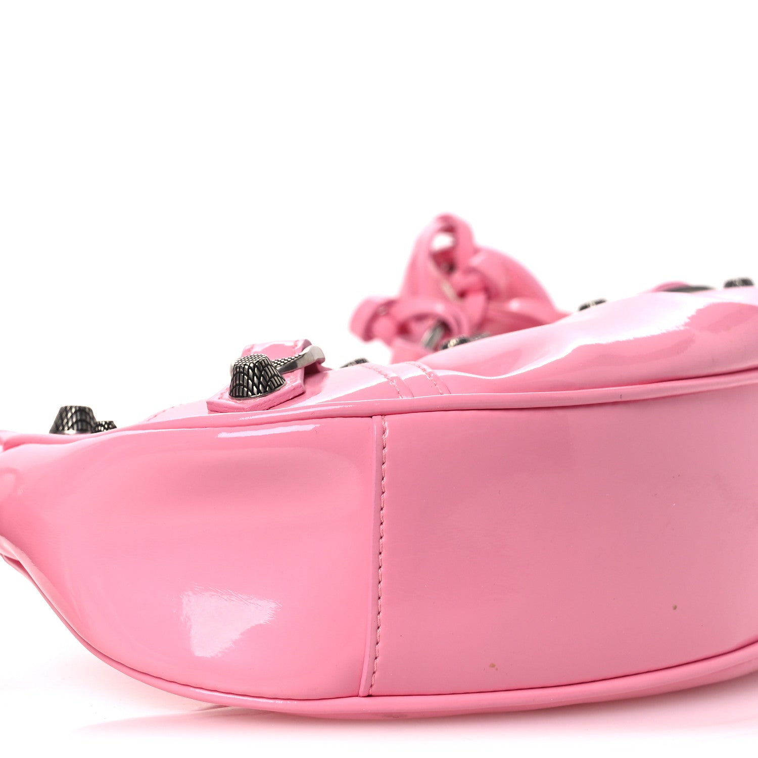 Patent Faux Leather Le Cagole Shoulder Bag XS Sweet Pink