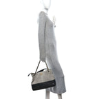 Suede Calfskin Shiny Lambskin Quilted Small Coco Base Shopping Bag Grey Black