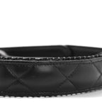 Mesh Shiny Lambskin Pouch Hobo Black