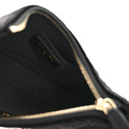 Velvet Crystal Quilted Chain Hobo Black