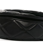 Lambskin Quilted Rocking Horse Shoulder Bag Black