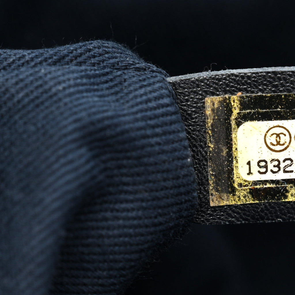 Iridescent Calfskin Triple Stitched Medium Flap Navy
