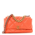 Lambskin Quilted Large Chanel 19 Flap Orange
