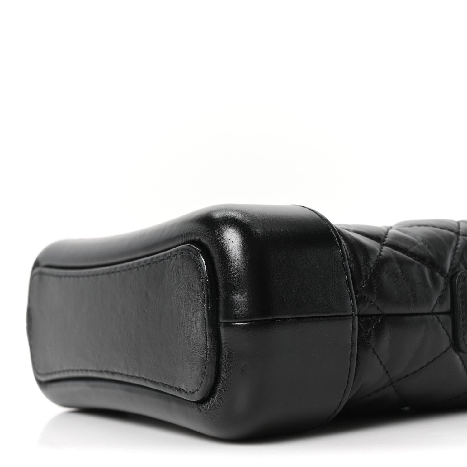 Aged Calfskin Quilted Small Gabrielle Hobo So Black