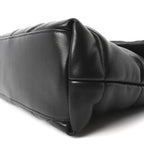 Lambskin Quilted Monogram Monochrome Medium Loulou Puffer Chain Satchel Black