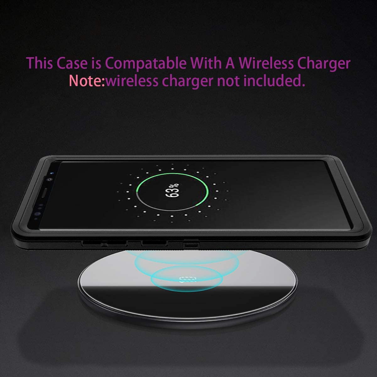Entronix Bundle Compatible with Galaxy Note 8 - Heavy Duty Case & 2 Clear Screen Protectors