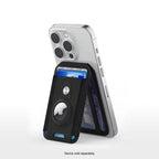 SAHARA - Indy Seres Black Leather Airtag Wallet Stand Case - Magsafe Compatible iPhones