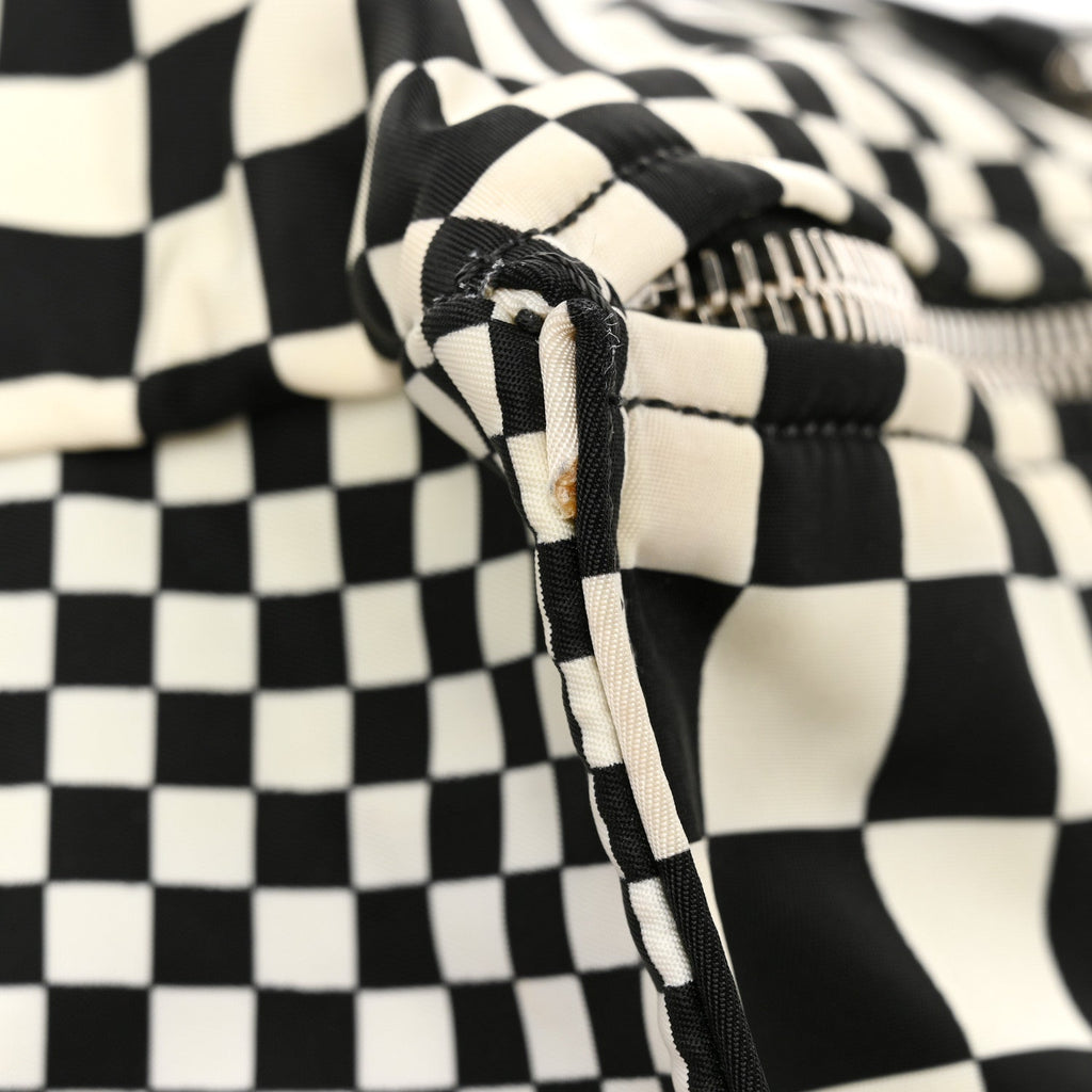 Nylon Checker Print Large Pandora Black White