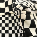 Nylon Checker Print Large Pandora Black White