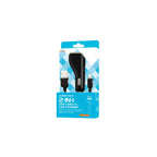 Reiko Micro Usb Car Charger With Data Usb Cable In Black