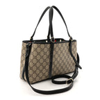 GG Supreme Monogram Emblem Small Tote Bag Beige Black