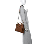 Textured Dollar Calfskin Web Small Diana Tote Bag Cuir Black