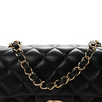 Lambskin Quilted Mini Rectangular Flap Black