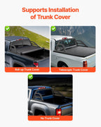 Truck Bed Roll Bar, Universal Pickup Sport Adjustable Bar Chase Rack Compatible with Full-Size Truck, Carbon Steel Construction with Extension Light Bracket, No Light, Rack Included