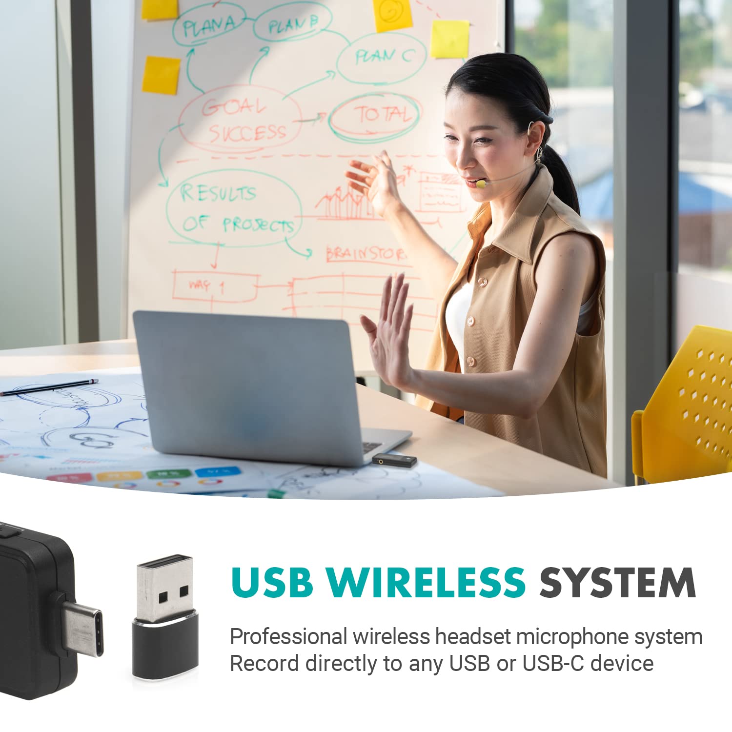 Movo WMX-1-UH USB-C Wireless Headset Microphone