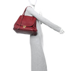 Pebbled Calfskin East West Fiamma Bag Red