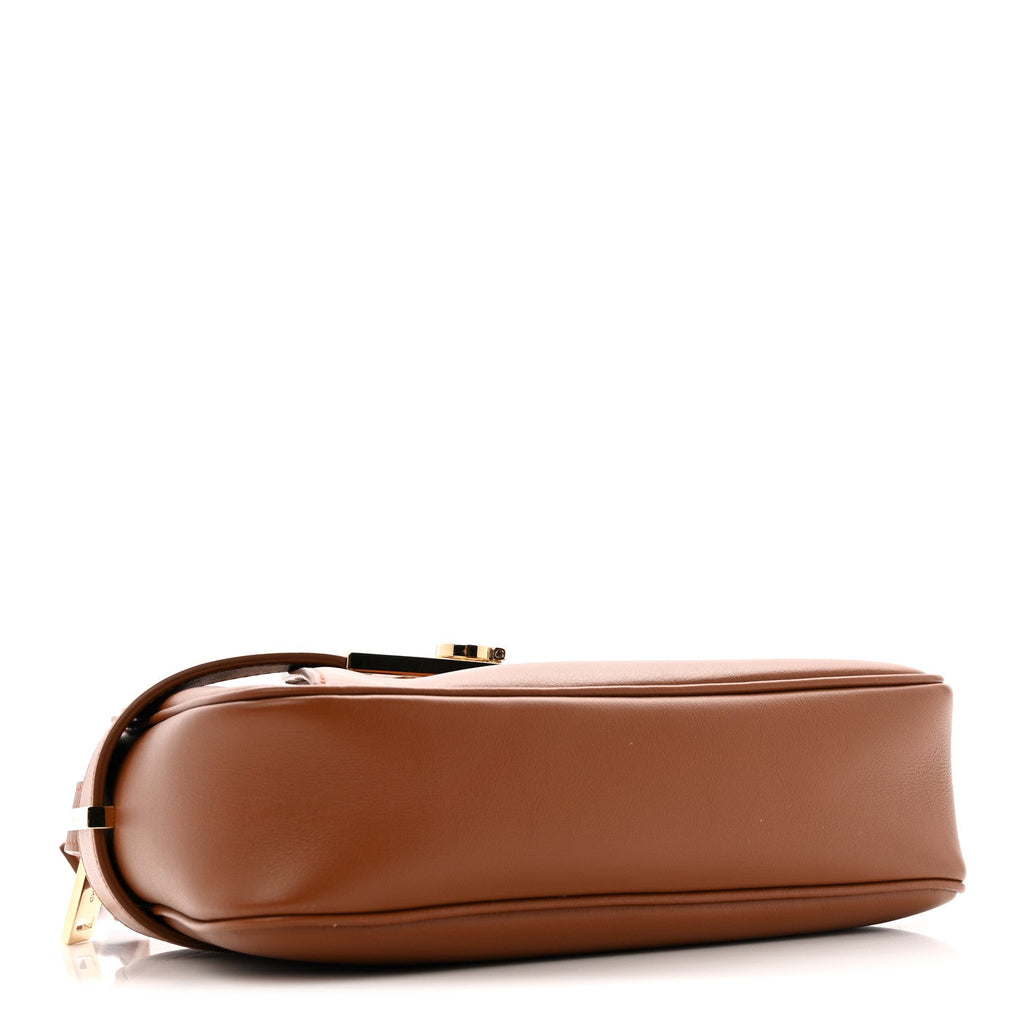 Calfskin Gancio Small Archive Camera Case Natural Brown
