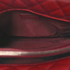 Caviar Quilted City Shopping Tote Dark Red