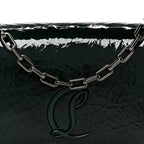 Naplak Patent Calfskin Monochrome Loubi54 Shoulder Bag Green