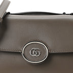 Senna Calfskin Petite GG Top Handle Shoulder Bag Craclet Brown