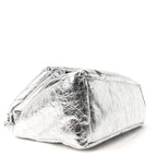 Metallized Arena Calfskin Medium Monaco Chain Shoulder Bag Silver